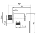 Brass Polished Chrome-Plated Angle Stop Valve